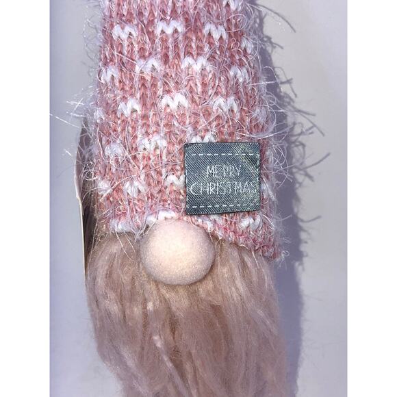 New Small Mini Pink Merry Christmas Plush Gnome Figure - Picture 2 of 4